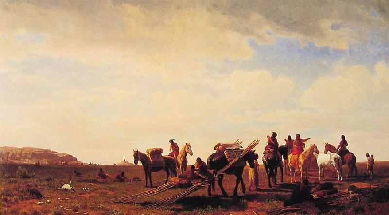 Albert Bierstadt Indians Travelling near Fort Laramie oil painting picture